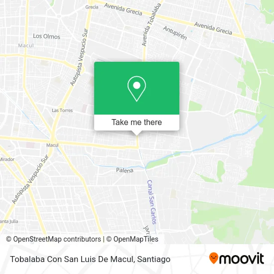 Tobalaba Con San Luis De Macul map