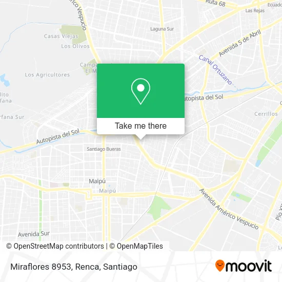 Miraflores 8953, Renca map