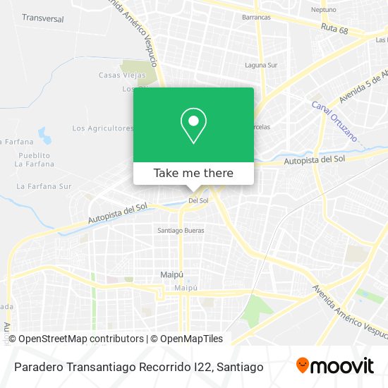 Paradero Transantiago Recorrido I22 map