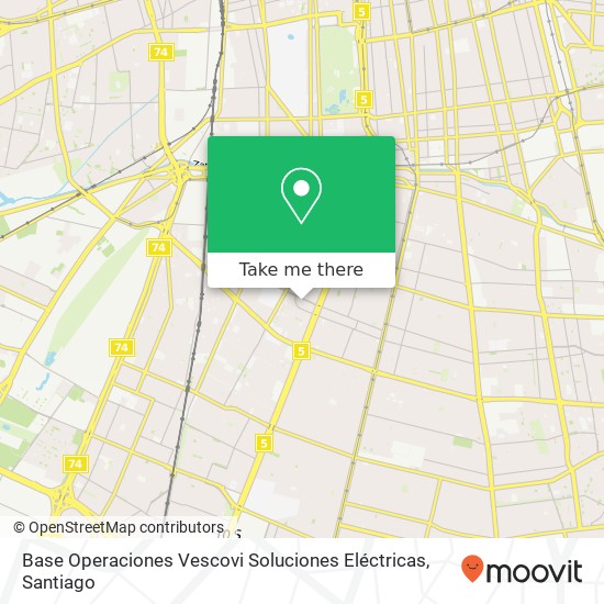 Mapa de Base Operaciones Vescovi Soluciones Eléctricas