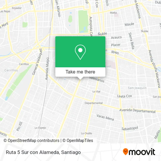 Ruta 5 Sur con Alameda map