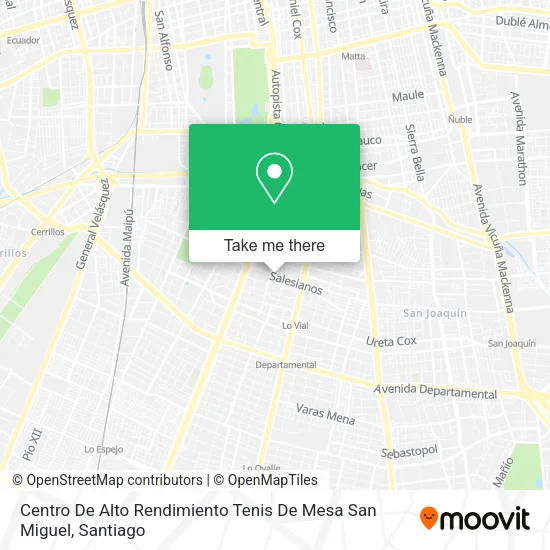 Centro De Alto Rendimiento Tenis De Mesa San Miguel map
