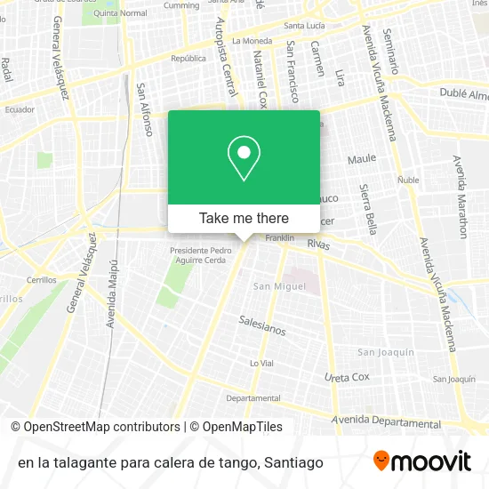 en la talagante para calera de tango map