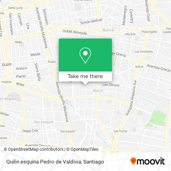 Quilin esquina Pedro de Valdivia map