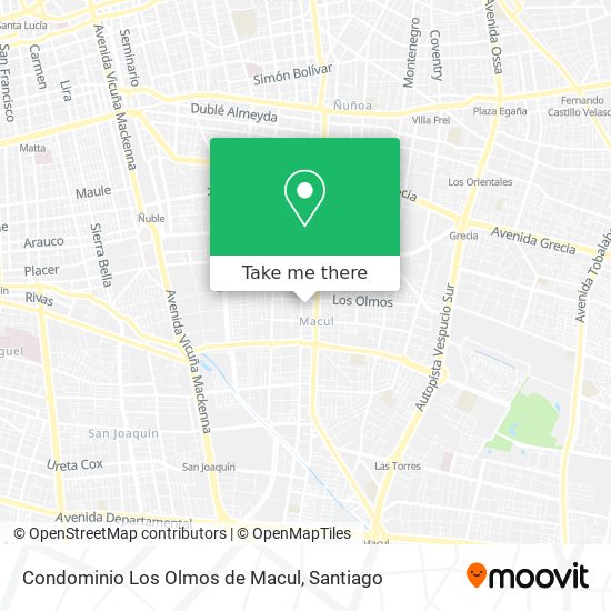 Condominio Los Olmos de Macul map