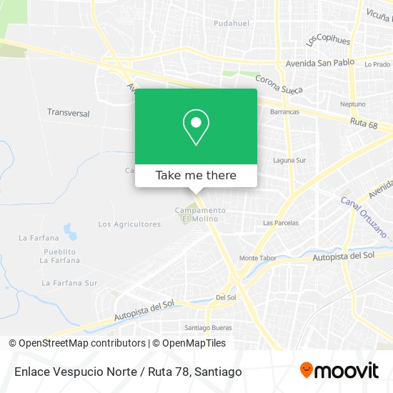 Enlace Vespucio Norte / Ruta 78 map