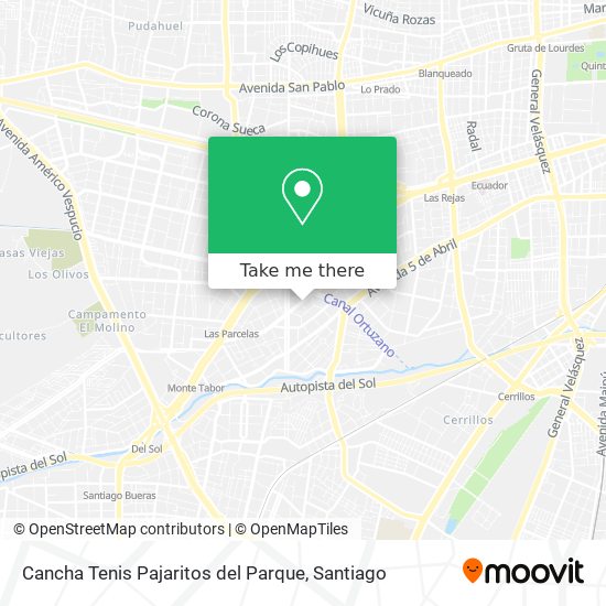 Cancha Tenis Pajaritos del Parque map