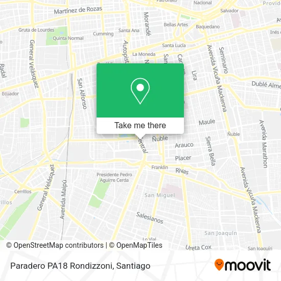 Paradero PA18 Rondizzoni map