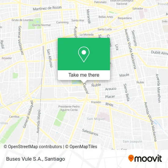 Mapa de Buses Vule S.A.