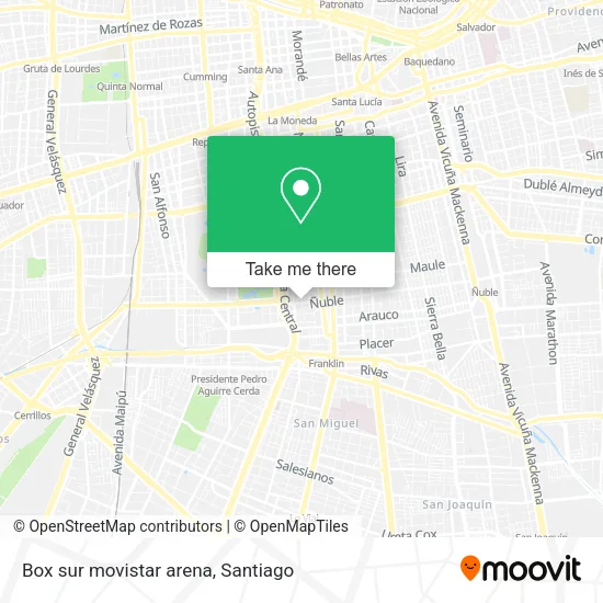Mapa de Box sur movistar arena