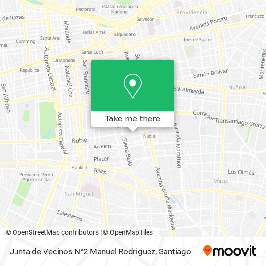 Junta de Vecinos N°2 Manuel Rodriguez map