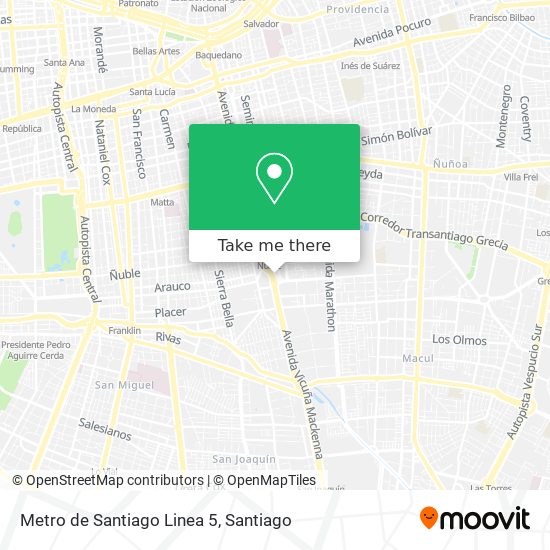 Metro de Santiago Linea 5 map