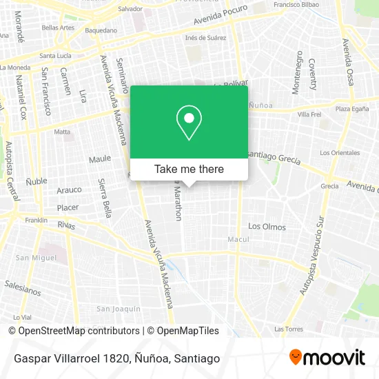 Gaspar Villarroel 1820, Ñuñoa map