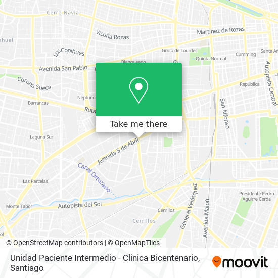 Unidad Paciente Intermedio - Clinica Bicentenario map