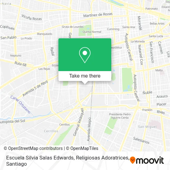 Escuela Silvia Salas Edwards, Religiosas Adoratrices map