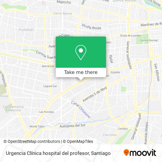 Urgencia Clínica hospital del profesor map