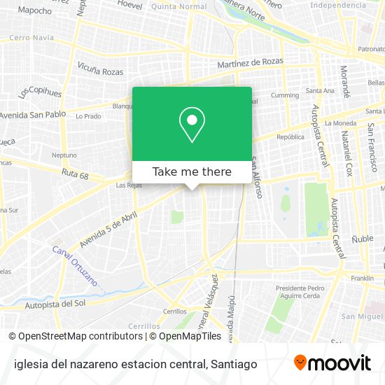 Mapa de iglesia del nazareno estacion central