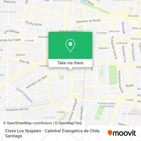 Clase Los Nogales - Catedral Evangelica de Chile map