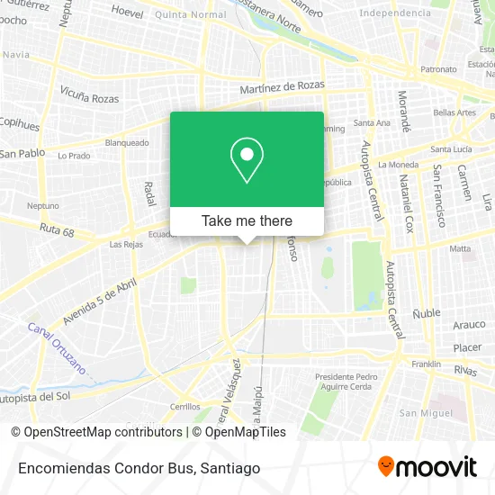 Encomiendas Condor Bus map