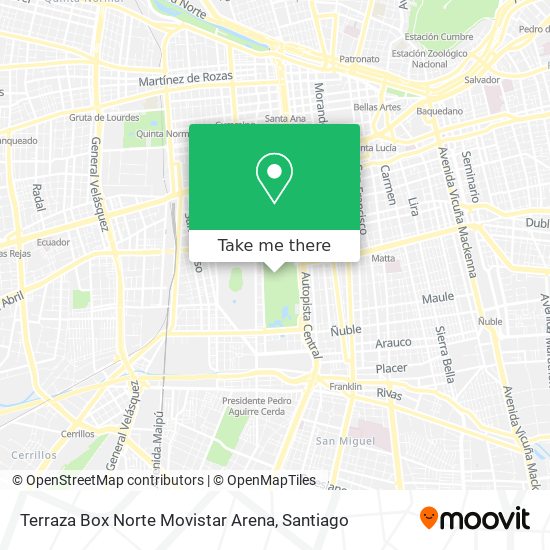 Terraza Box Norte Movistar Arena map