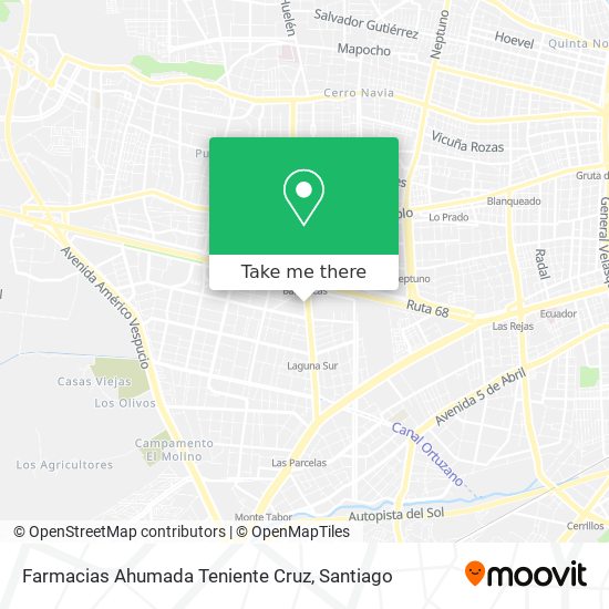 Mapa de Farmacias Ahumada Teniente Cruz