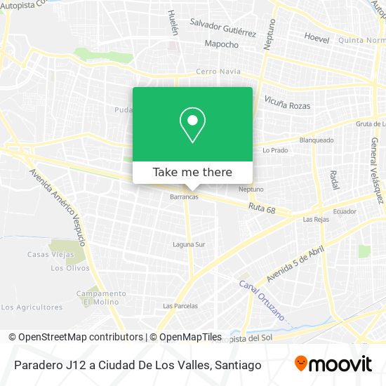Paradero J12 a Ciudad De Los Valles map