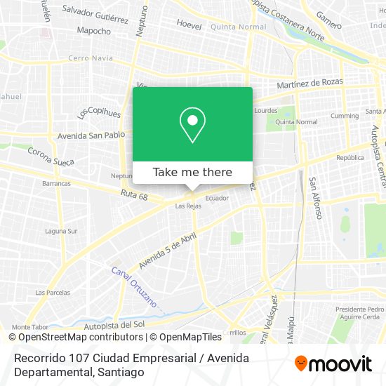 Recorrido 107 Ciudad Empresarial / Avenida Departamental map