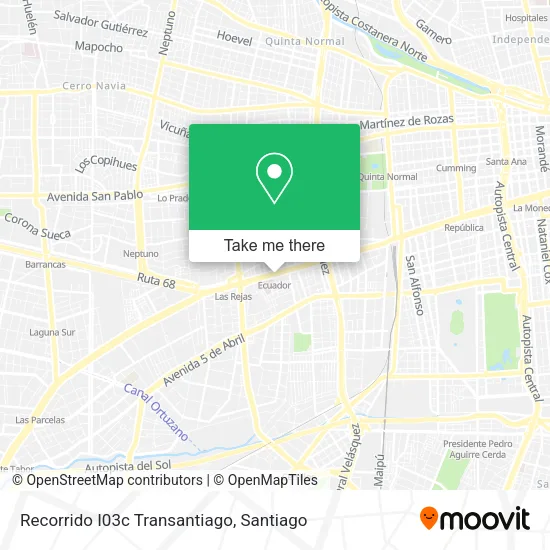 Recorrido I03c Transantiago map