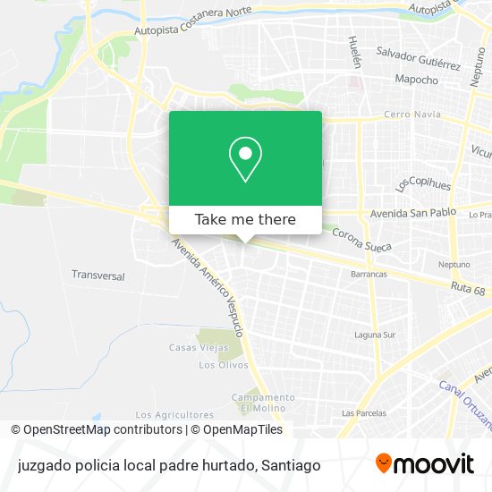 Mapa de juzgado policia local padre hurtado