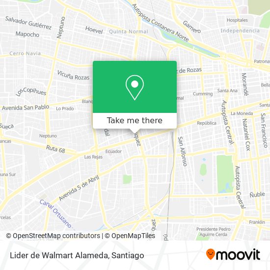 Lider de Walmart Alameda map