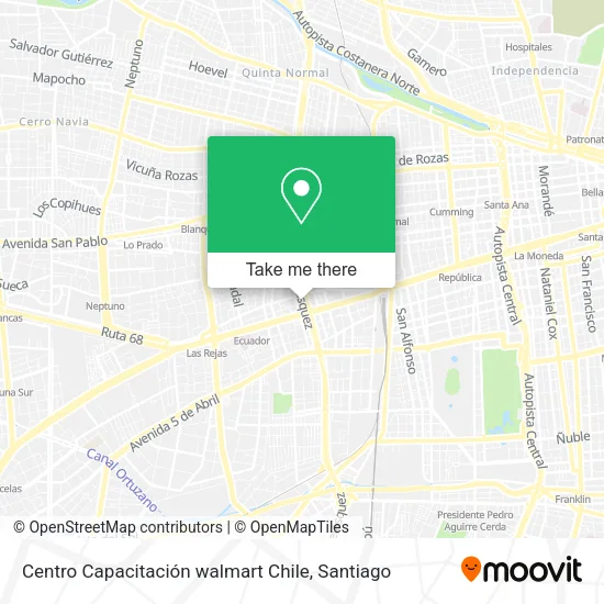 Centro Capacitación walmart Chile map