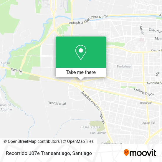Recorrido J07e Transantiago map