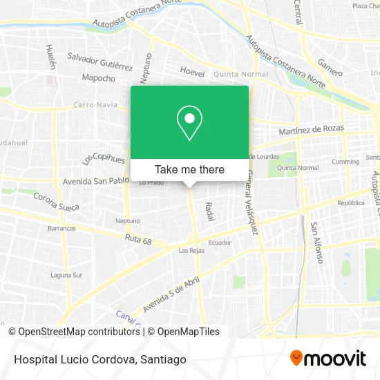 Hospital Lucio Cordova map