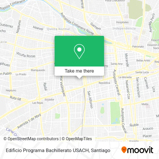 Edificio Programa Bachillerato USACH map