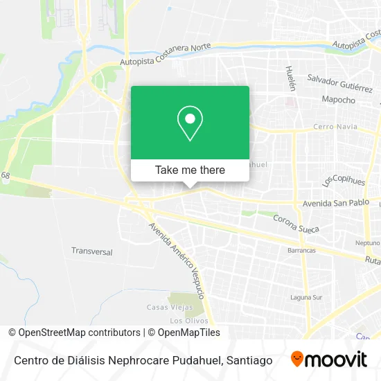 Centro de Diálisis Nephrocare Pudahuel map
