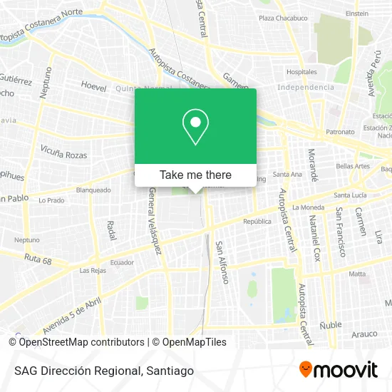 SAG Dirección Regional map