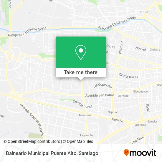 Balneario Municipal Puente Alto map