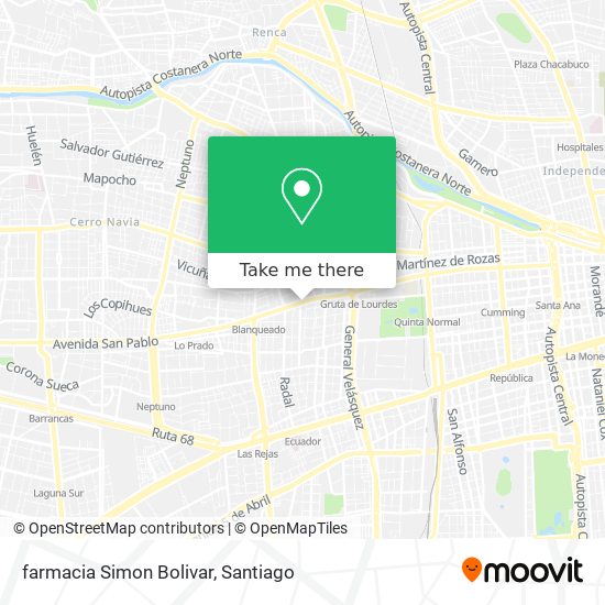 Mapa de farmacia Simon Bolivar