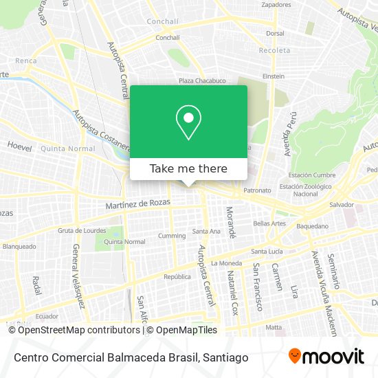 Mapa de Centro Comercial Balmaceda Brasil