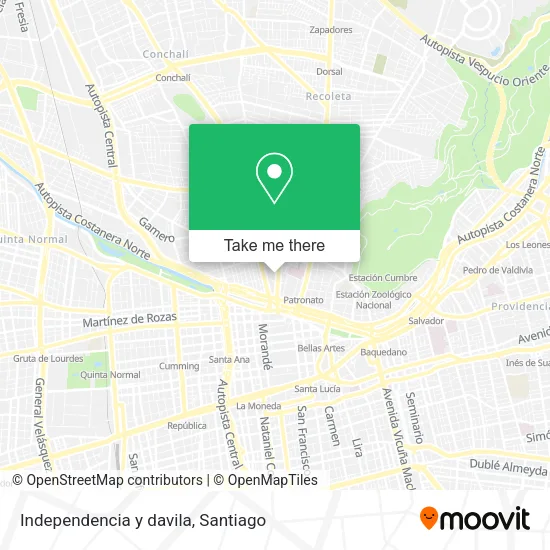 Independencia y davila map