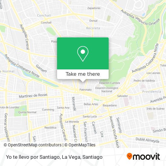 Yo te llevo por Santiago, La Vega map