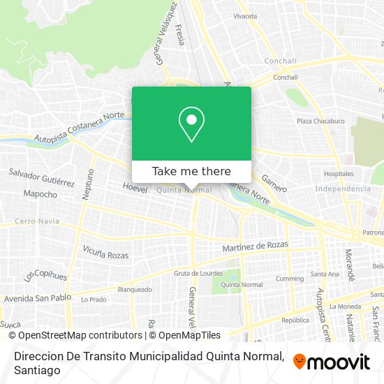 Direccion De Transito Municipalidad Quinta Normal map