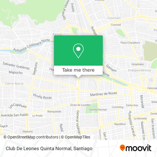 Club De Leones Quinta Normal map