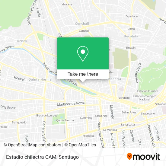 Estadio chilectra CAM map