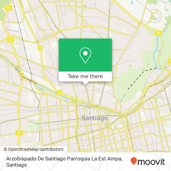 Arzobispado De Santiago Parroquia La Est Ampa map