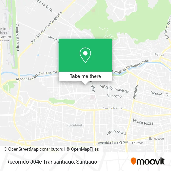 Recorrido J04c Transantiago map