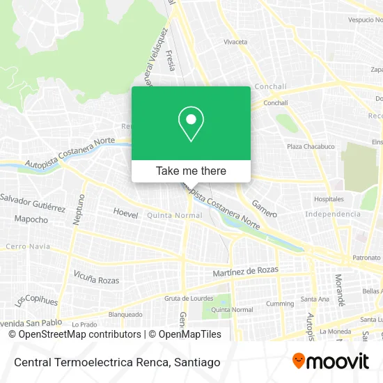 Central Termoelectrica Renca map