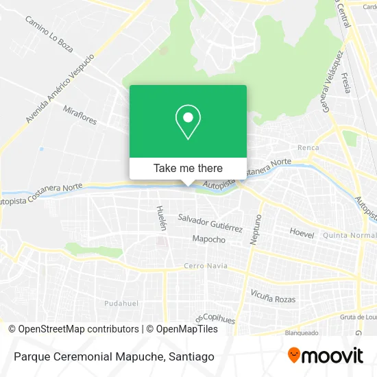 Parque Ceremonial Mapuche map