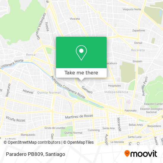 Paradero PB809 map