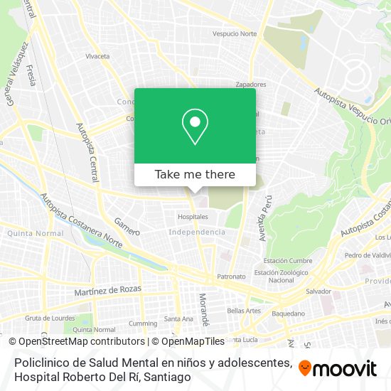 Policlinico de Salud Mental en niños y adolescentes, Hospital Roberto Del Rí map